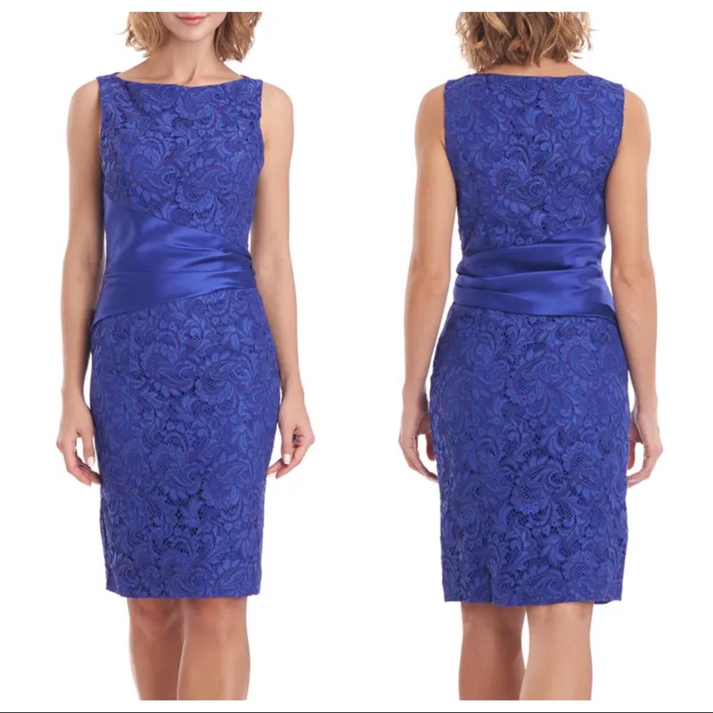 JS Collections Sydney Embroidered Lace Sheath Dress size 10